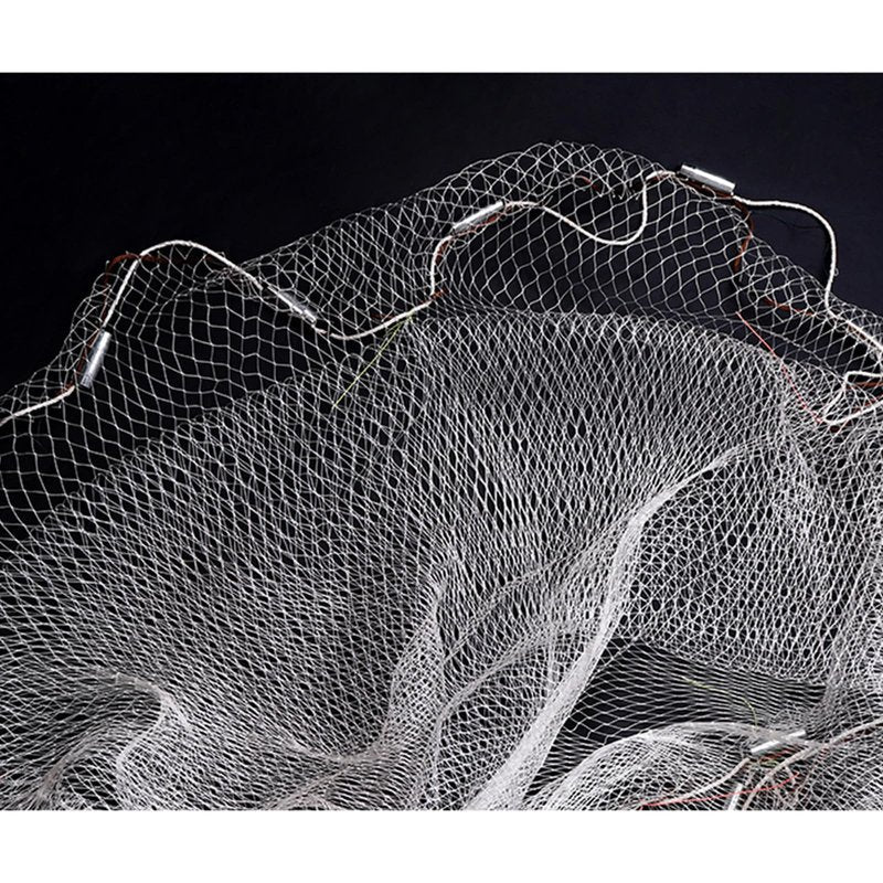 Cast Nets Throw Nets for Fishing Bait Handmade Fish Net Nylon Cast Net with Heavy Duty Iron Sinker Saltwater Fishing Gear - 3M