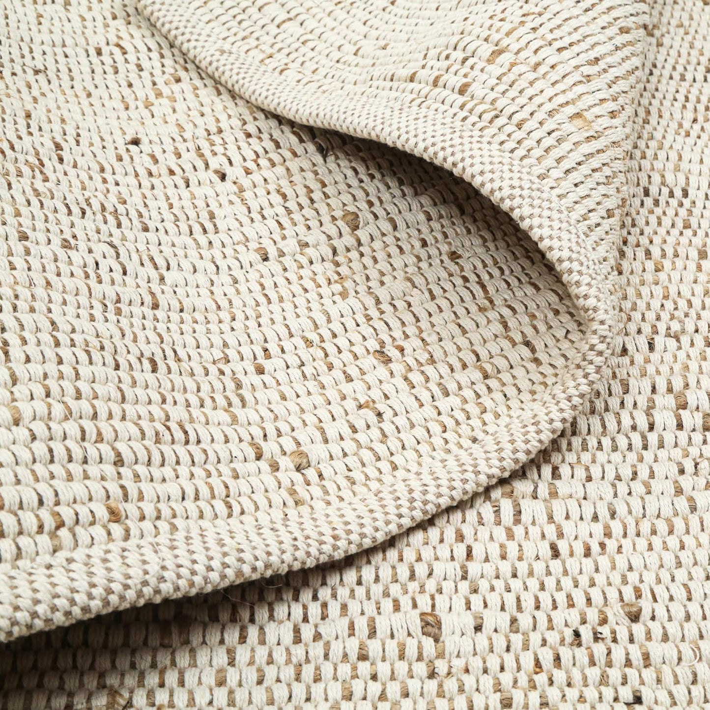 Jute Rug 4x6 Natural Fiber Braided Rugs Farmhouse Clearance Area Rugs Woven Reversible Living Room Bedroom Carpet, Soft Cotton Blended Entry Rug, Indoor Outdoor Large Floor Mat, 48x72 Inch