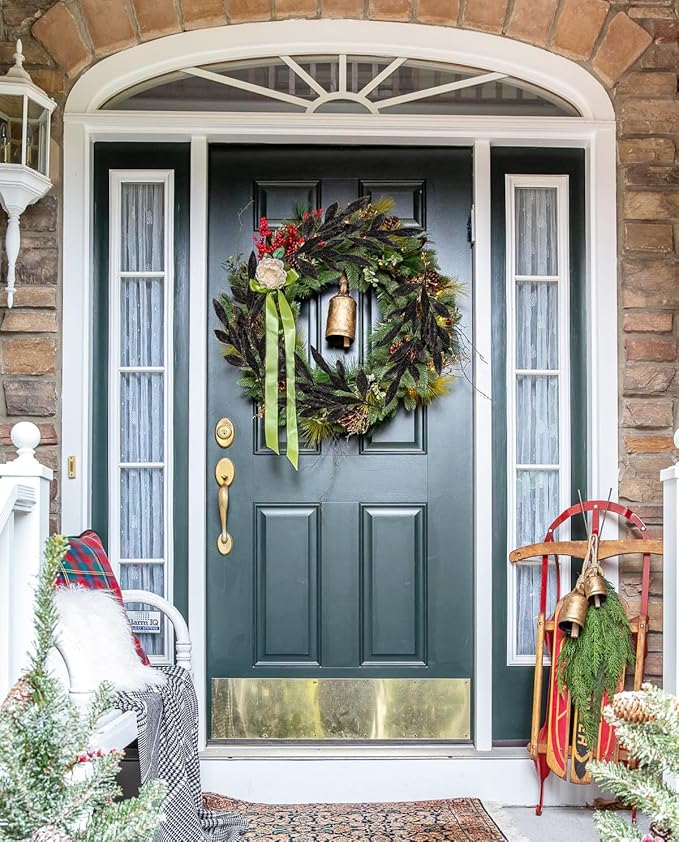 DILATATA 6Pcs Christmas Glitter Leaves Bay Leaves Spray 24" Artificial Black Bay Leaf Picks Sprays Giltter Stems for Halloween Centerpiece Christmas Home Decor Home Decor - Black