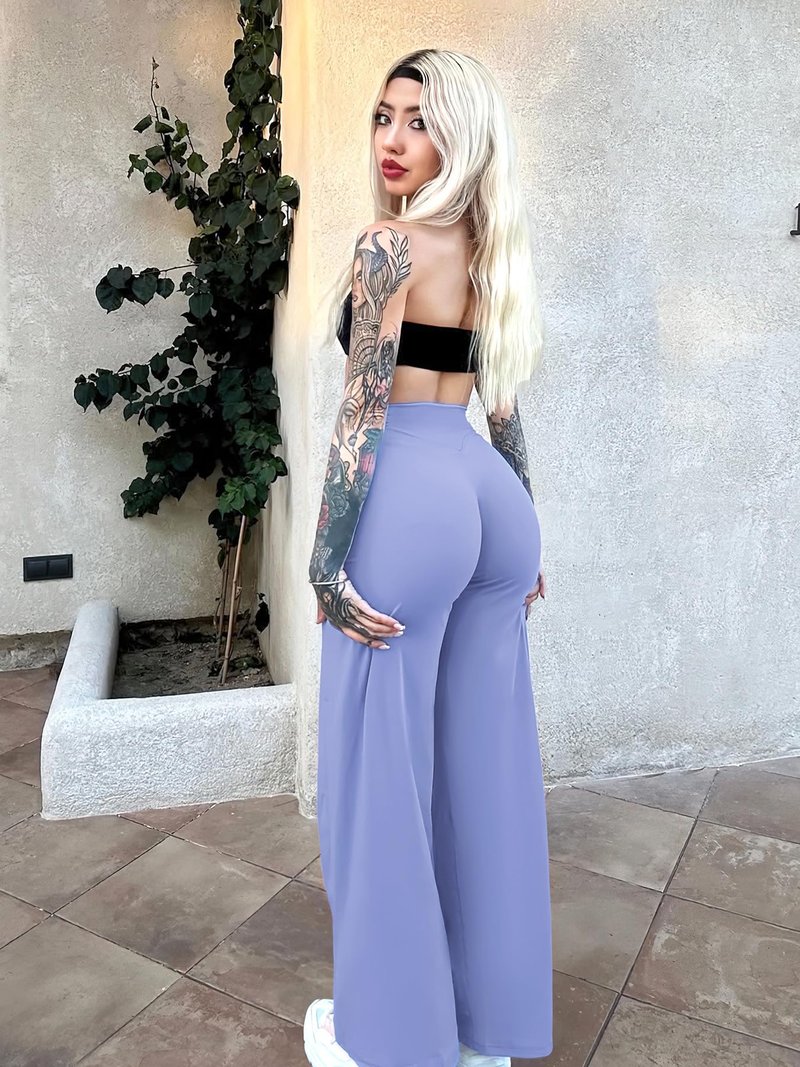 YEOREO Workout Leggings Womens No Front Seam Straight Leggings 29" High Waist Buttery Eddiy Gym Yoga Pants Ocean Blue S