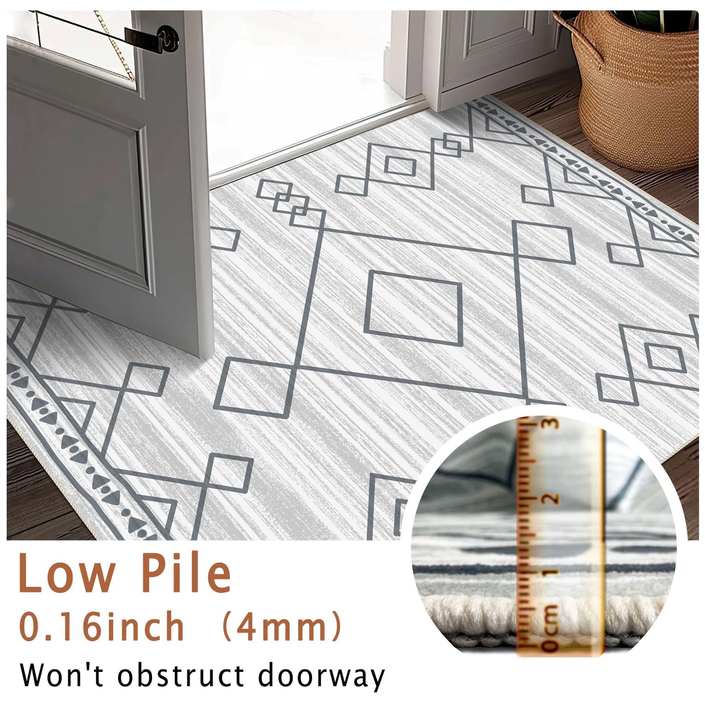 6x9 Area Rug, Ultra-Soft Washable Rug for Living Room, Dinner Room, Bedroom, Non-Slip Modern Westren Rug, Indoor Carpet Large Area Rug, Checkered