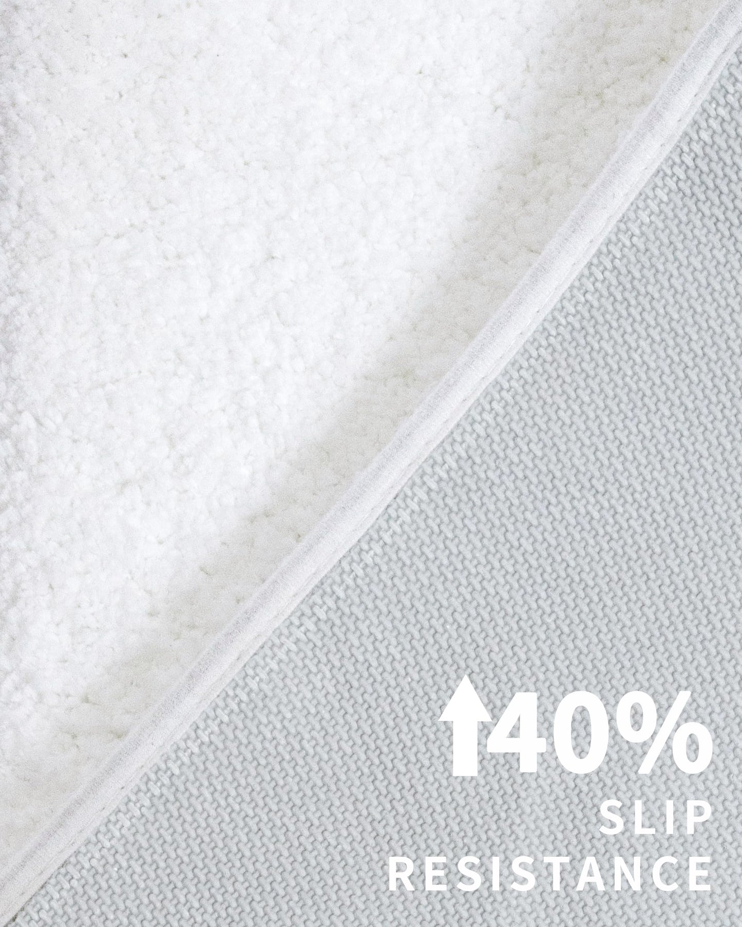 Disolla Toilet Rug U Shaped White 23x24 Machine Washable Non Slip Toilet Floor Mat Soft Plush Contour Rug for Bathroom Floor