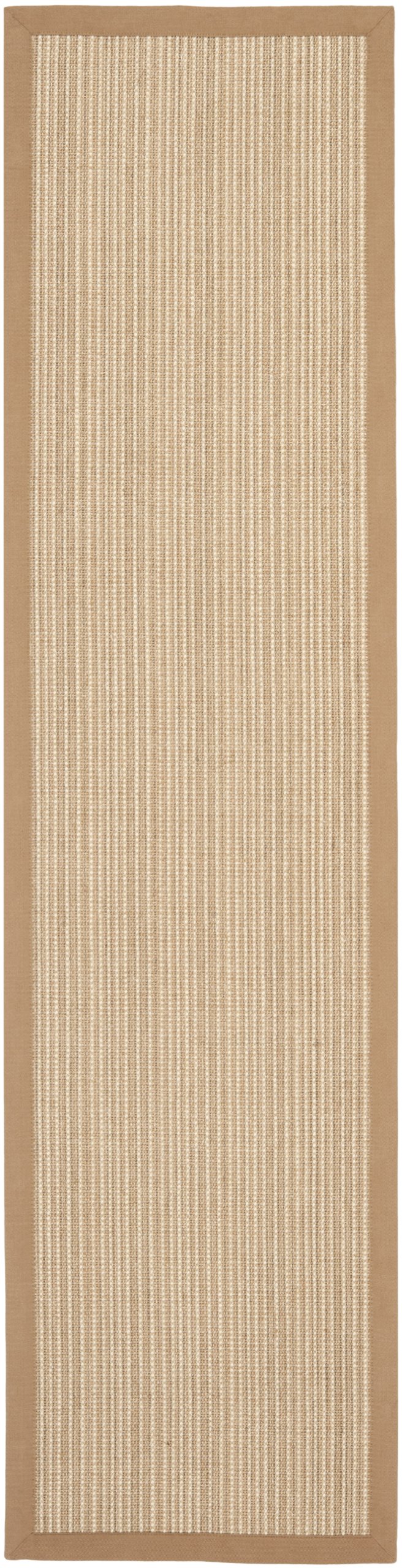 SAFAVIEH Natural Fiber Collection Runner Rug - 2' x 6', Tan & Tan, Border Stripe Sisal Design, Easy Care, Ideal for High Traffic Areas in Living Room, Bedroom (NF442D)