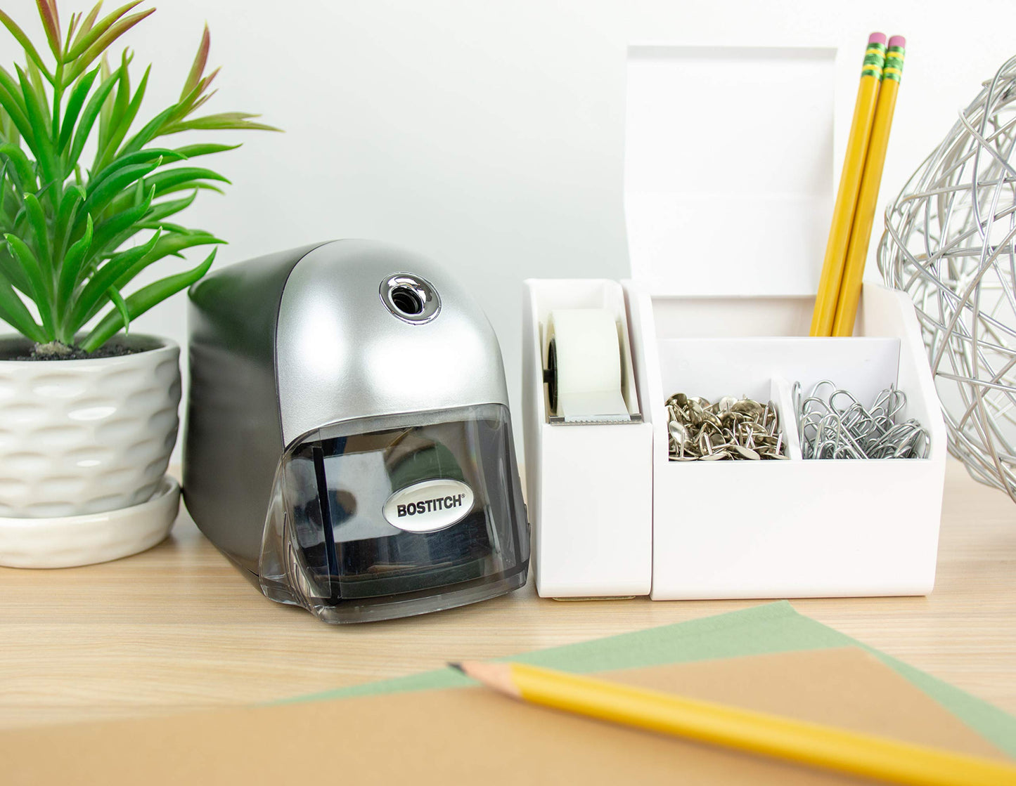Bostitch Office QuietSharp Executive Heavy Duty Electric Pencil Sharpener for 65% Faster Sharpening and 6X Longer Cutter Life - Colored Pencil Compatible, Black