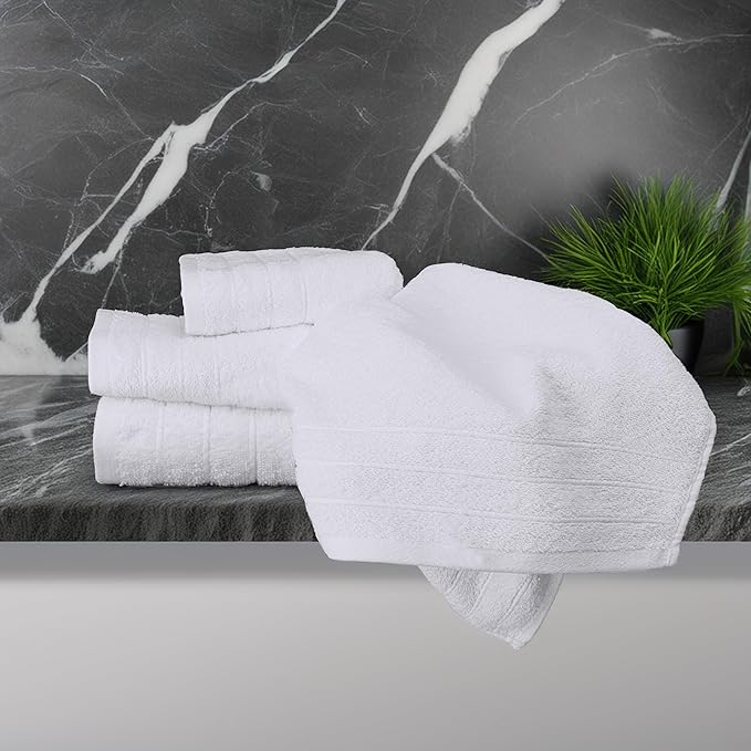 Tens Towels Pack of 6 Hand Towels, 100% Cotton, Lighter Weight, Quick to Dry
