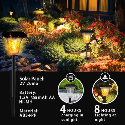 Swingers Solar Lights Outdoor,with Upgraded 2nd-gen Flame tech,LED Solar Torch Lights with Flickering Flame,Waterproof Outdoor Garden Light for Christmas, Garden, Landscape, Path, Yard, Patio (4)