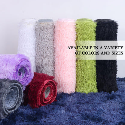 duduta Navy Blue Fluffy Bedroom Rug 3x5 ft, Tie-Dye Shag Plush Area Rug for Nursery Playroom Dorm Living Room Decor