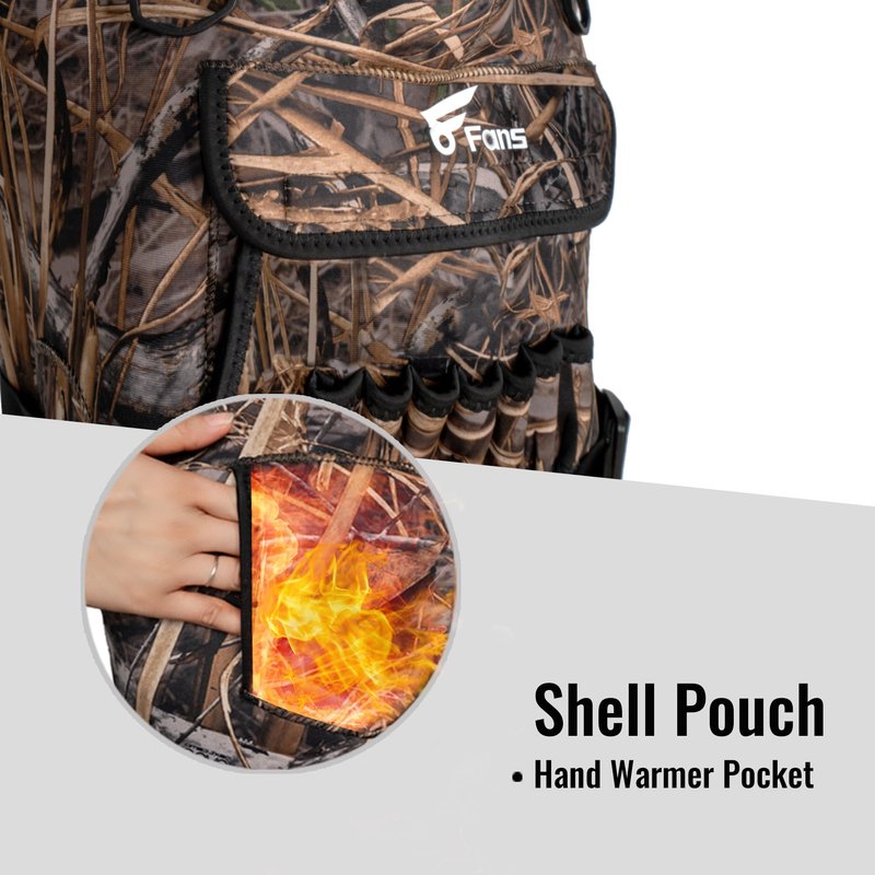8 Fans Hunting Waders, Neoprene Chest Wader, Waterproof Bootfoot Fishing Waders for Men & Women with 1000G Rubber Boots,No Built-in Light (Next Camo Evo(s), 12)
