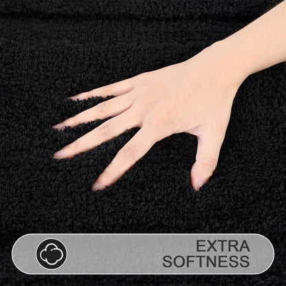 SHACOS Super Soft Black Bathroom Runner Rugs 20x47 inch Non Slip Washable Long Rugs for Bathroom Floor Tub Shower Bath Mats Bath Decor Accessories, 1'8" x 3'11"