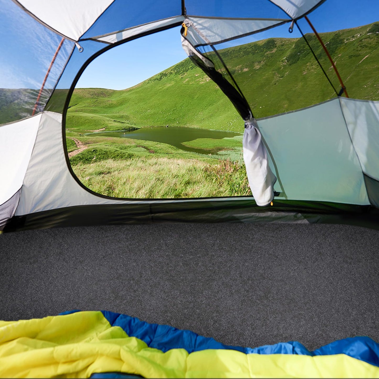 Camping Tent Carpet Mat 6.5x5 Ft Waterproof Rug Liner - Portable Under Tent Mat to Keep Floor Dry Blanket, Moisture Barrier for Camping Gear, Outdoor Picnic Supplies