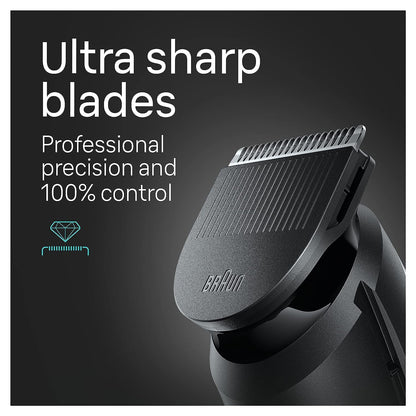 Braun All-in-One Men's Shaving Kit Series 5 5490, 9-in-1 Beard, Face, Nose, Ear Trimmer, Hair Clippers, Body Groomer and Manscaping