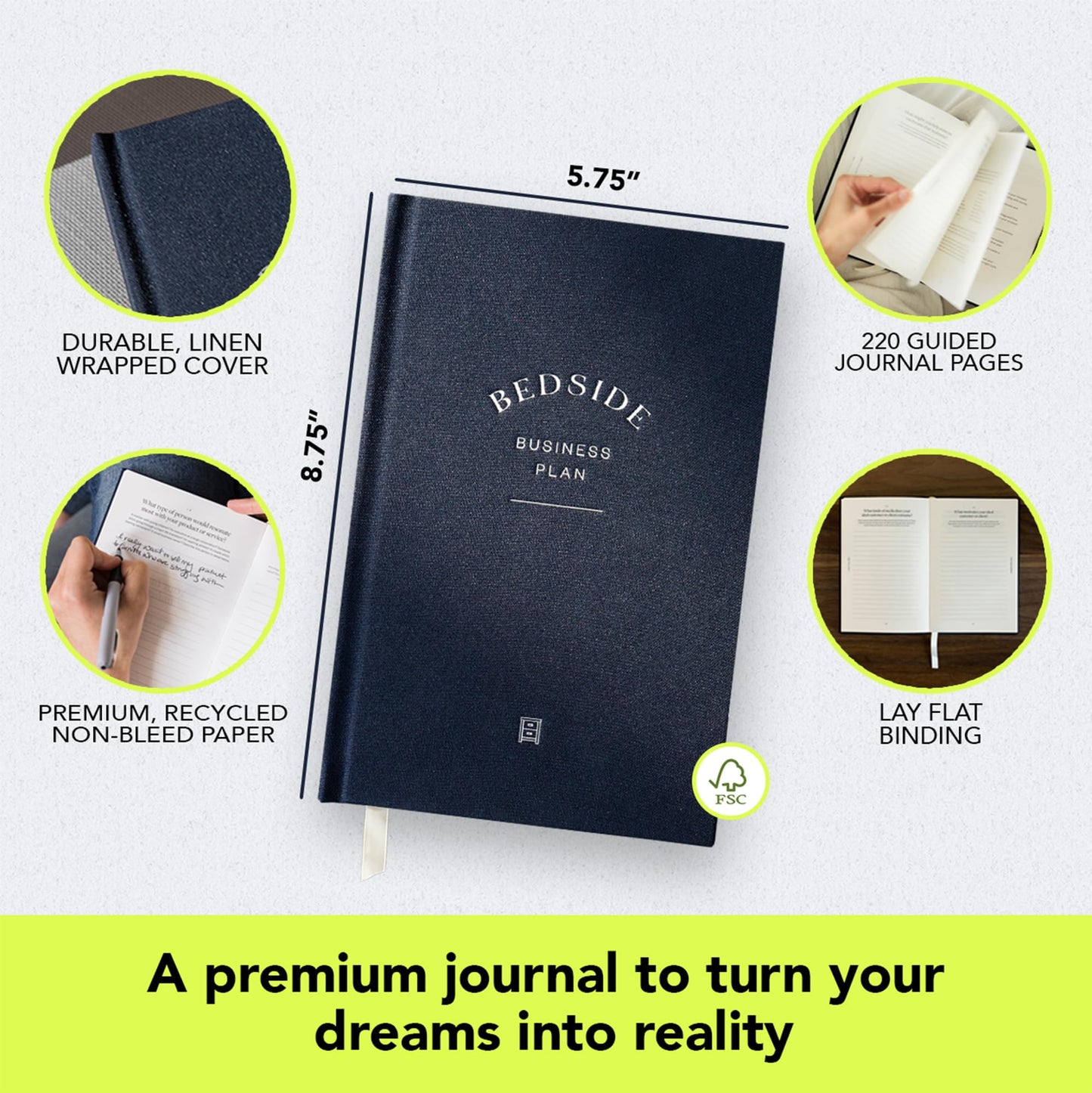 Bedside Business Plan - Start Your Business Today, 2026 Guided Journal, Goal Setting & Planning – Step-by-Step Guide for New Entrepreneurs - Empowering Planner Gifts for Women & Men