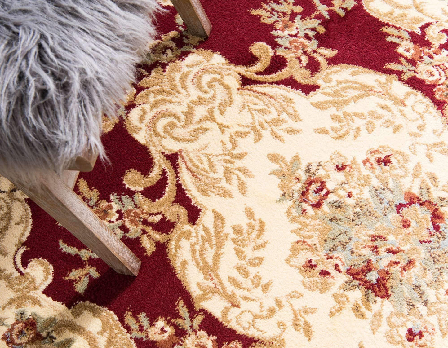 Unique Loom Versailles Collection Traditional Classic Medallion Motif Area Rug (6' 0 x 9' 0 Rectangular, Burgundy/ Ivory)