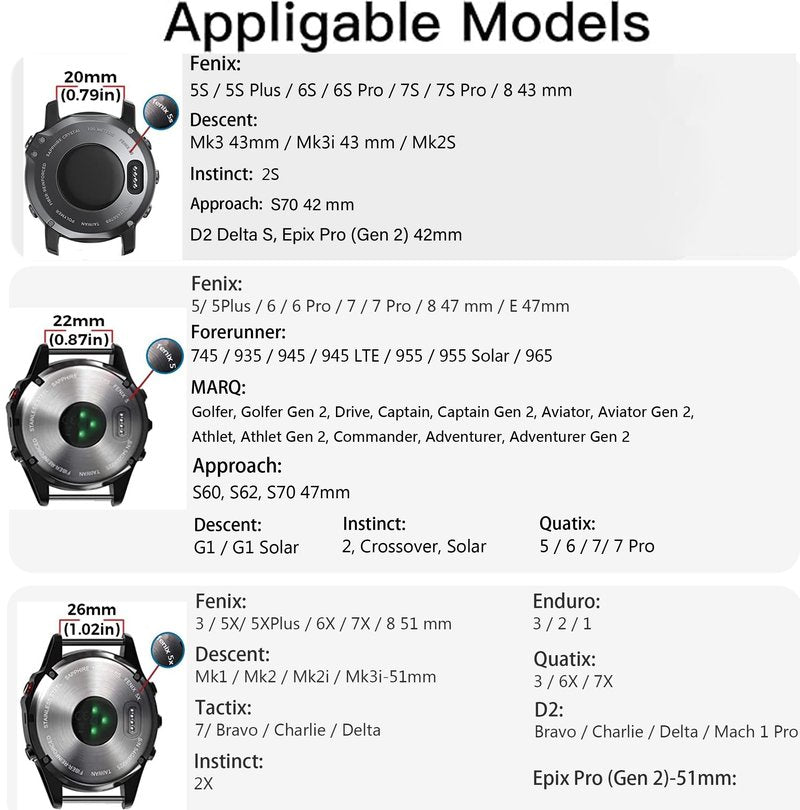 Compatible with Garmin Fenix 8 51mm Bands, 20mm, 22mm, 26mm QuickFit Solid Stainless Steel Metal Band with Butterfly Folding Clasp Link Bracelet Compatible with Enduro, Fenix, Tactix, Descent, Instinct, epix, Approach, Forerunner Series Watch (Silver-Gold