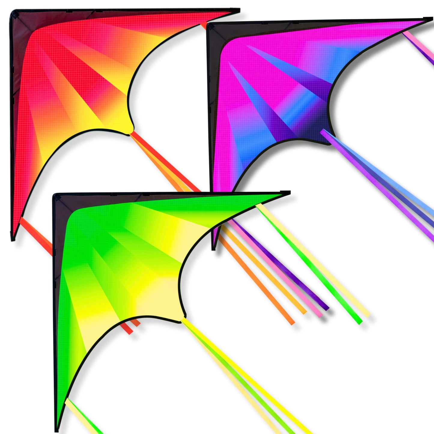 JOYIN Large Delta Kite Red, Green and Purple, Easy to Fly Huge for Kids and Adults with 262.5ft String, Large Delta Beach Kite for Outdoor Games and Activities