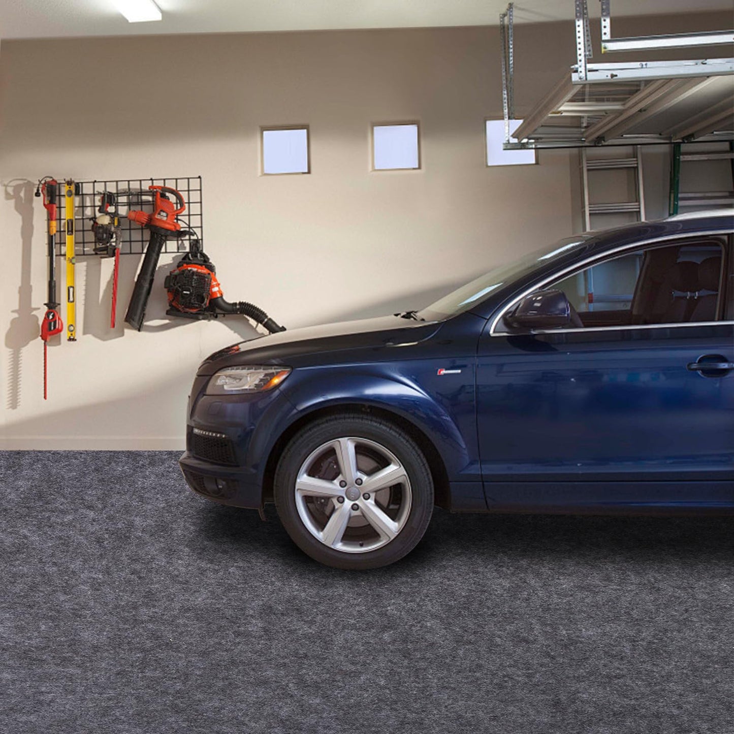 Garage Mats Oversize Garage Floor Paking Mat for Under Car, 8.8 x 22 Ft Non-Slip Gray Garage Flooring Carpets, Absorbent Oil Garage Parking Mat, Waterproof Mats