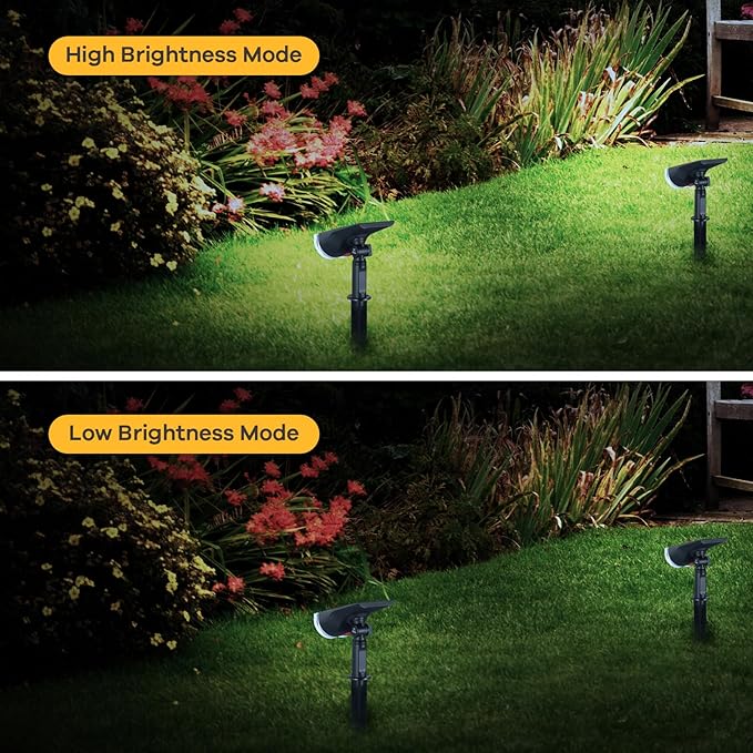 Linkind Solar Lights Outdoor StarRayS, Bright Solar Spot Lights Outdoor, IP67 Waterproof Spotlights for Garden Yard Landscape Walkway Patio Tree (Daylight, 2 Pack)