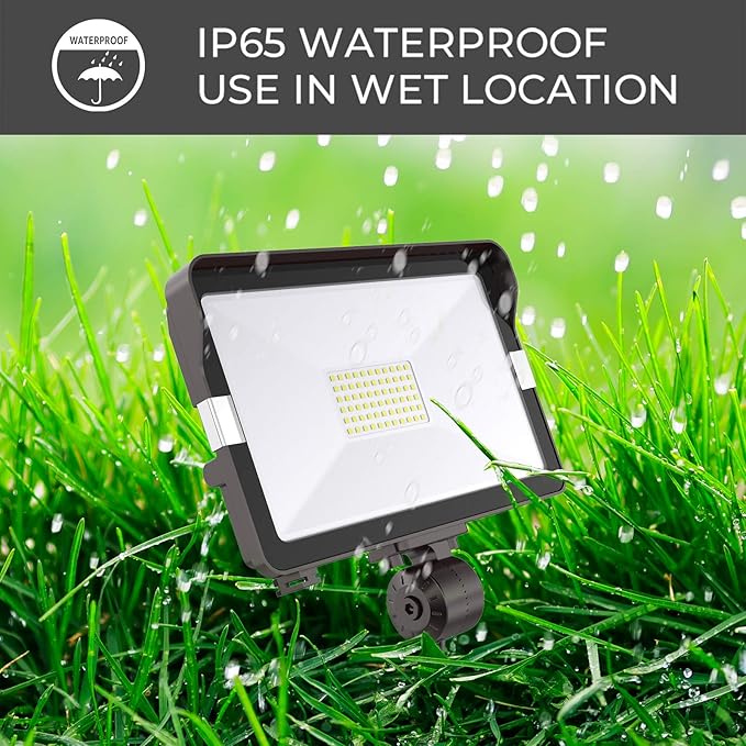 HYPERLITE 30W Flood Lights Outdoor 2 Pack, LED Flood Light with Knuckle Mount, Floodlight Wall Mount 5000K 3,300Lm IP65 Waterproof LED Security Lights for Yard Garden Garage UL Listed