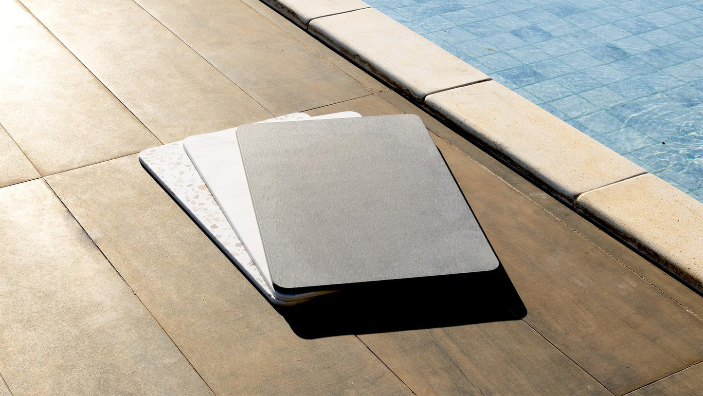 Lyor Stone Bath Mat Diatomaceous Earth – Quick Dry Bathroom Shower Mat, Super Absorbent Non Slip Diatomite Bath Mat, Water Absorbing Stone Mat for Bathroom Floor, Kitchen – Gray, 23.6 x 15.4 in
