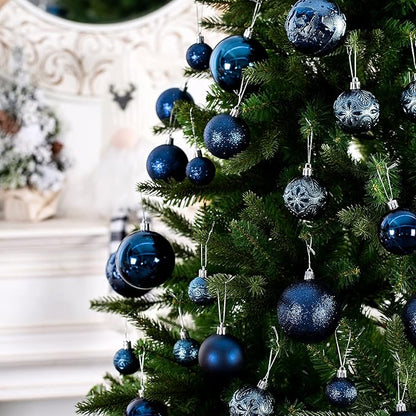 Senjie Night Blue Shatterproof Christmas Ornaments, 32pcs Set, Traditional Style, Plastic Material, Christmas & Wedding Occasion