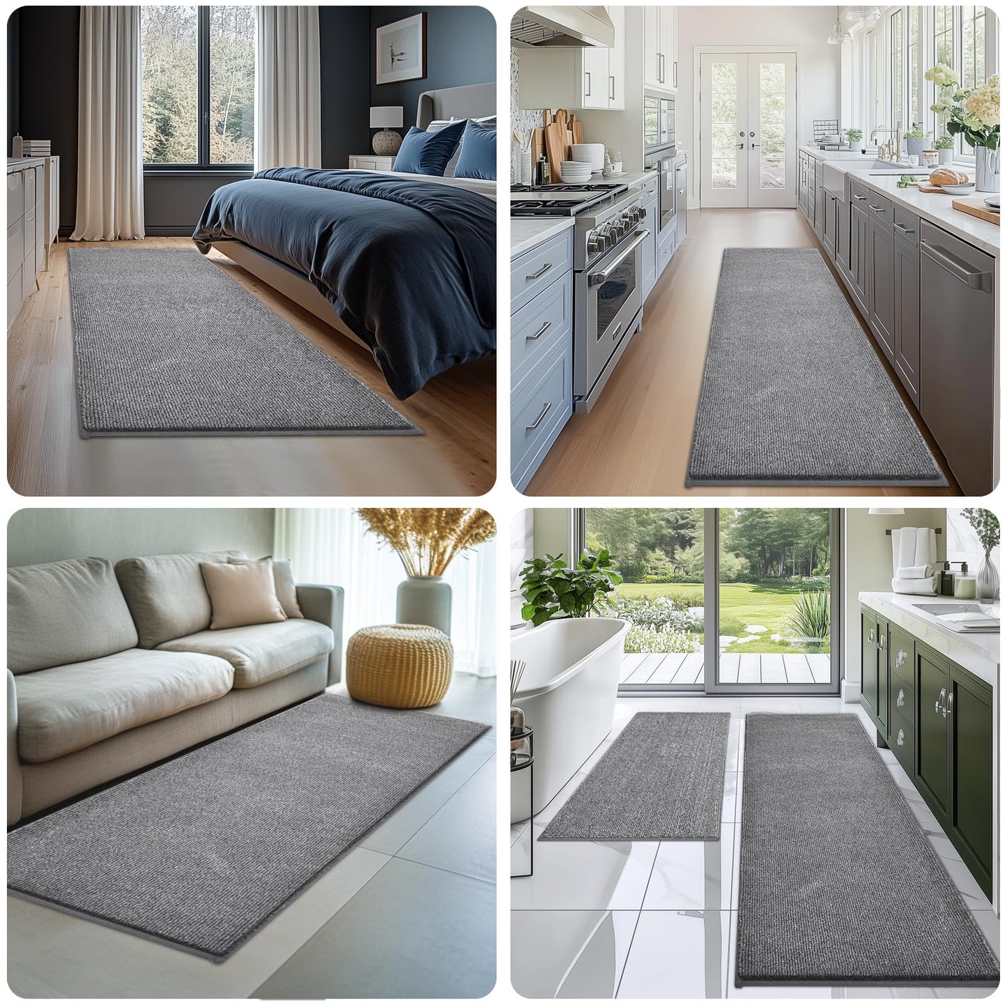 DOMUSTEX Washable Entryway Door Rug 34" x 60", Non Slip Kitchen Rug for Floor, Absorbent Entrance Runner Rug for Bedroom, Living Room, Dining Room (Roll Packing)