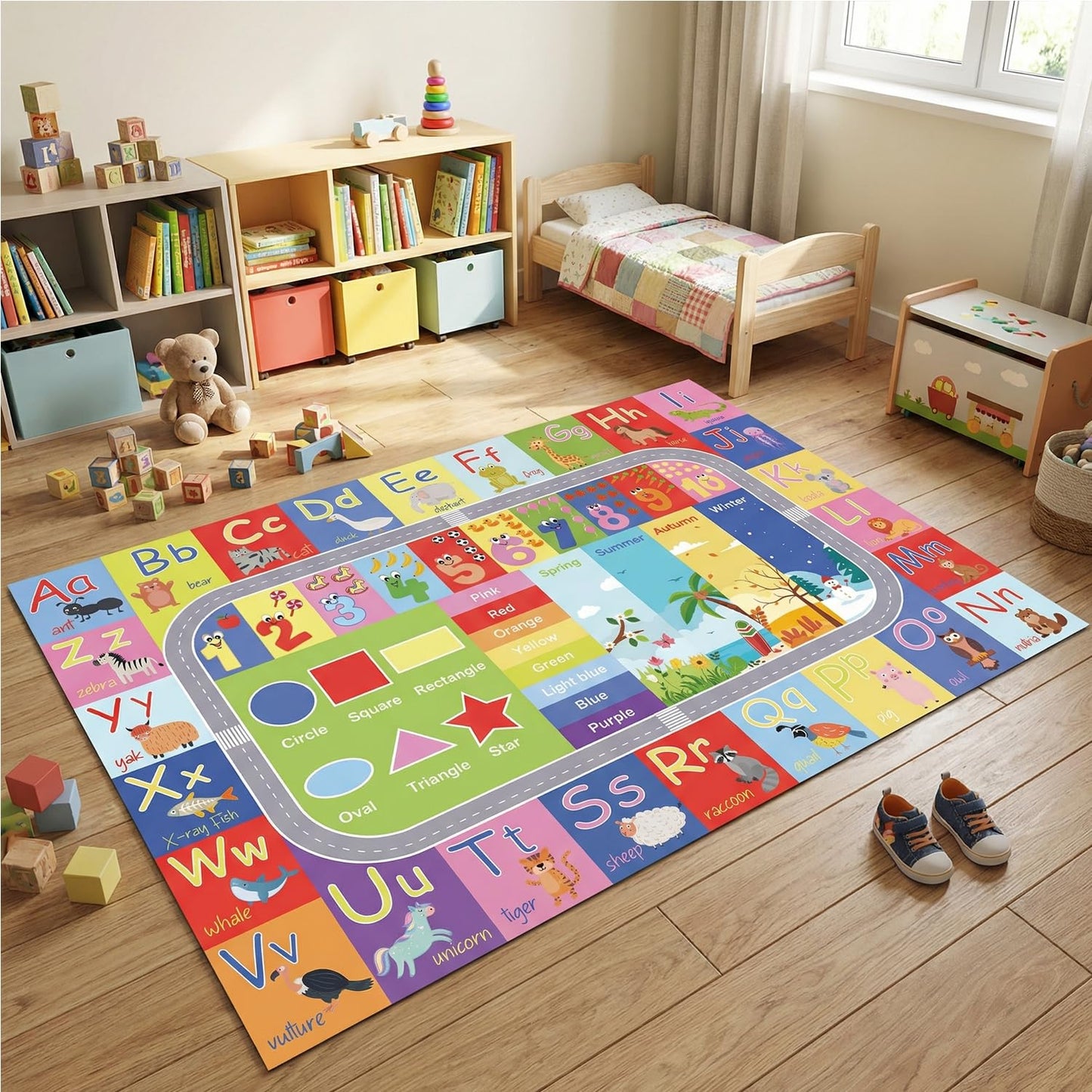 nanshiba ABC Kids Rug, 59" x 39.4" Alphabet Non-Slip Floor Mat