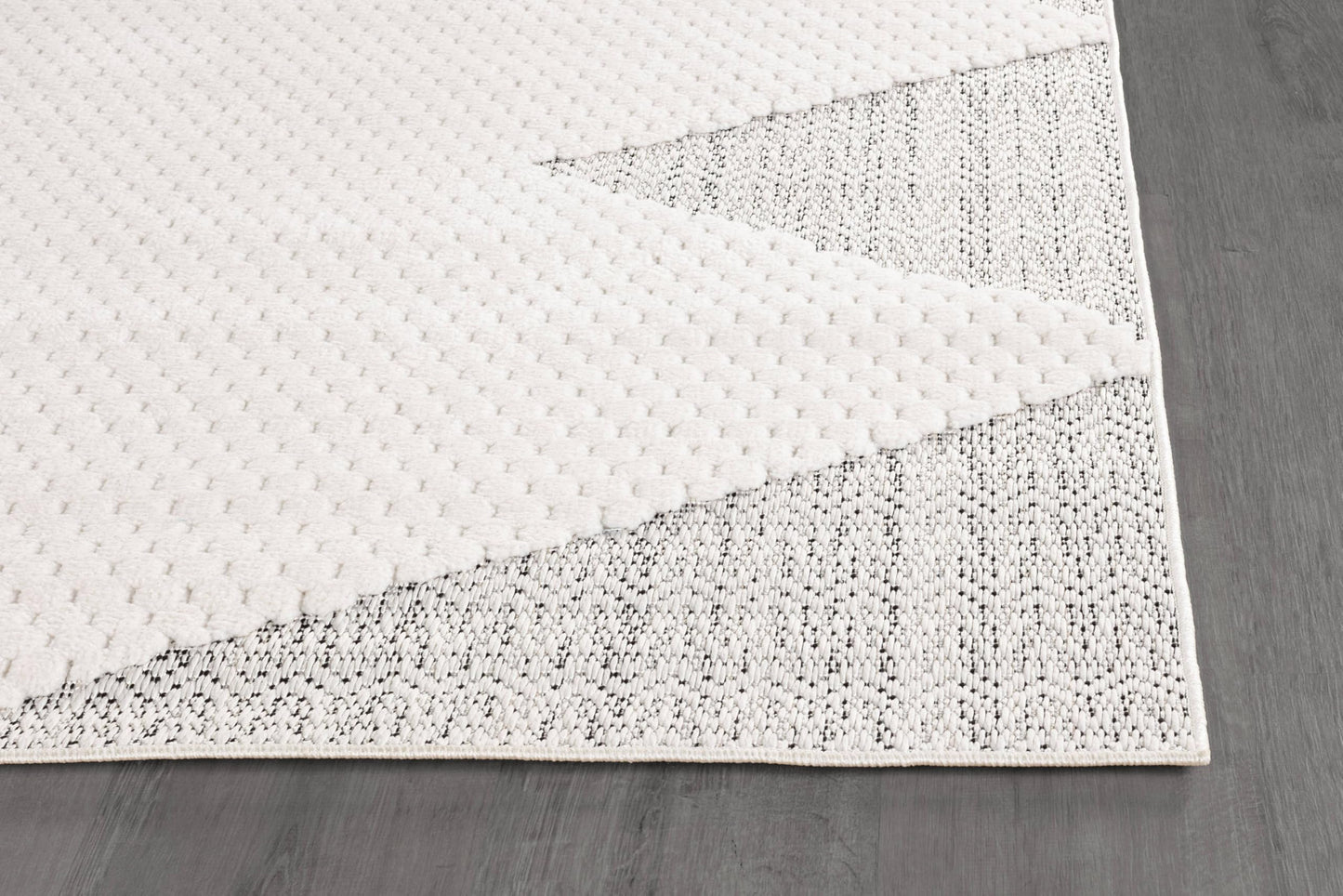 Luul Home Modern Micro Loop Indoor Area Rugs for Living Room Bedroom Kitchen Geometric Triangle White 5x7 Luxury Durable Low and High Pile Non-Shedding Stain Resistant Soft Area Carpet 5 x 7