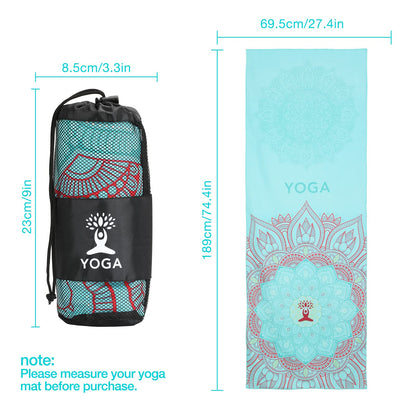 MoKo Yoga Towel, Non Slip Hot Yoga Blanket Printing Pattern Quick Dry with Corner Pocket for Bikram, Pilates, Gym Workout, Outdoor Picnic