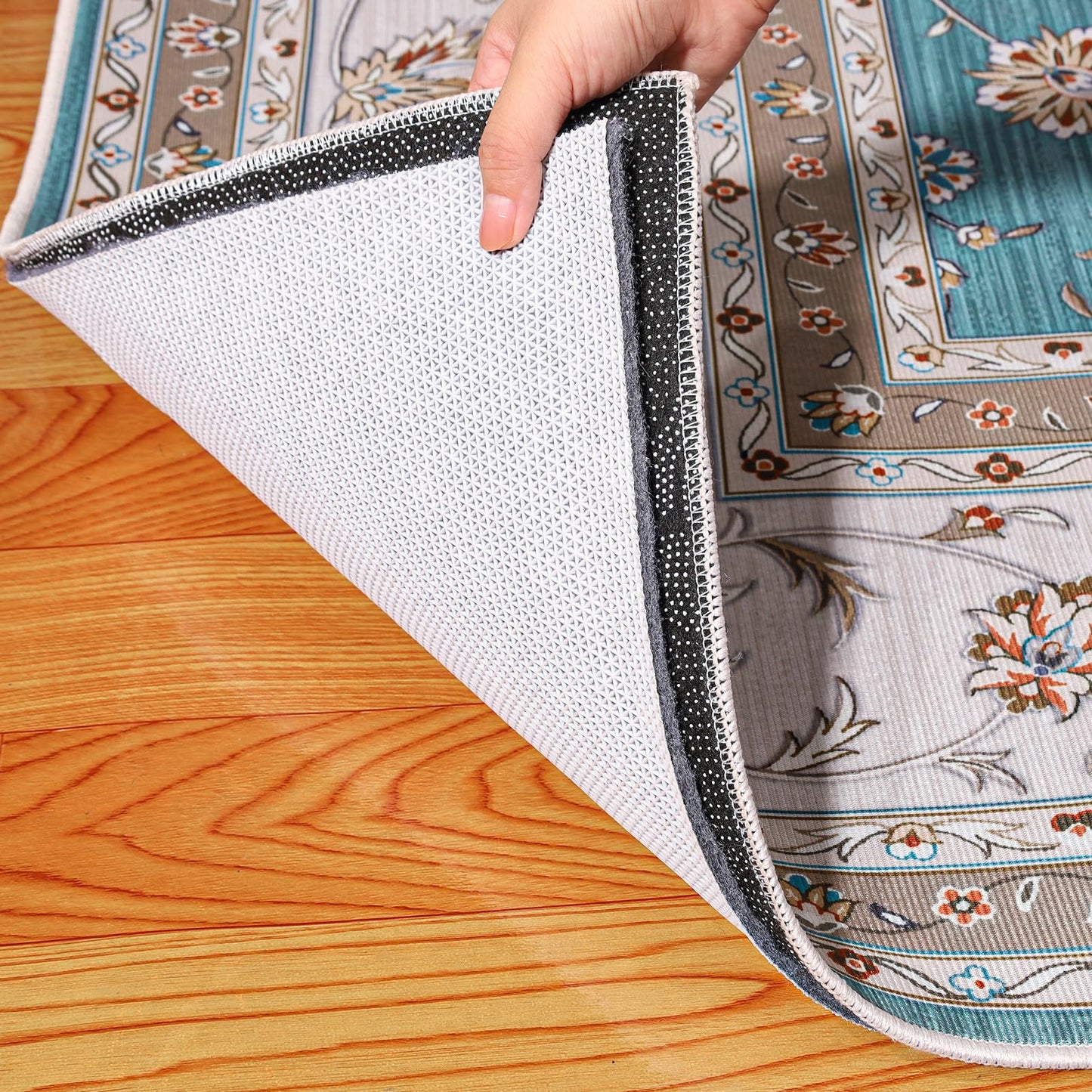 Waterproof Rug Pad 9x12 Ft, Under Area Carpet Padding, Non Slip Felt Rug Pads for Hardwood Floors, Protective Underlay Keeps Rugs in Place Without Wrinkles