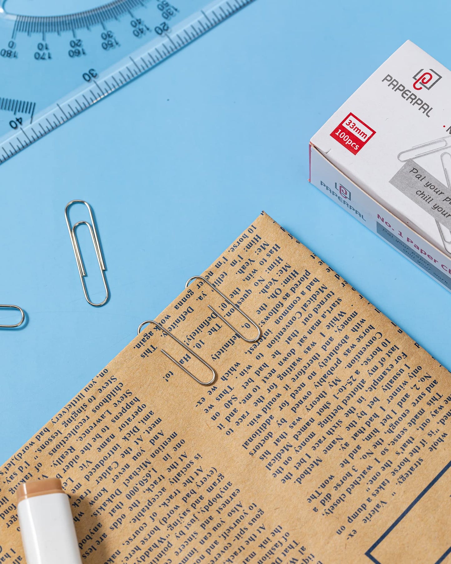 PAPERPAL Paperclips for Office School & Personal Use, #1 Smooth Paper Clip (1-2/7"), 2000 Medium Paper Clips (20 Boxes of 100 Each), Silver