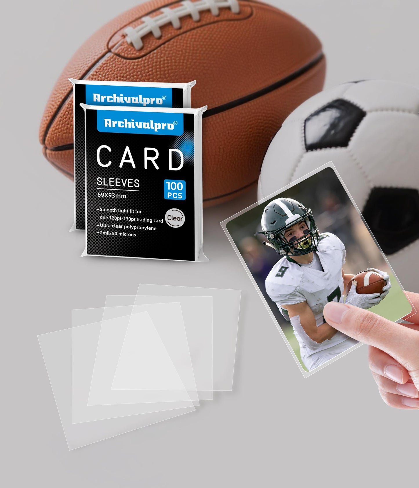 ARCHIVALPRO Ultra Clear Soft Penny Sleeves - 100pcs Standard Size Trading Card Protectors, Fits 120-130PT Cards, Acid-Free PVC-Free Card Sleeves for Collectors, Sports & Outdoors