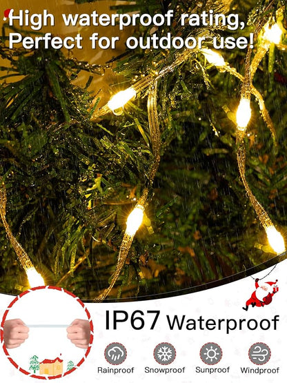 1000 LED 328 FT Outdoor Christmas Lights, IP67 Waterproof Twinkle String Lights with Remote 8 Modes and Timer Memory Function, Fairy Light for Holiday Garden Party Decorations(Warm White)