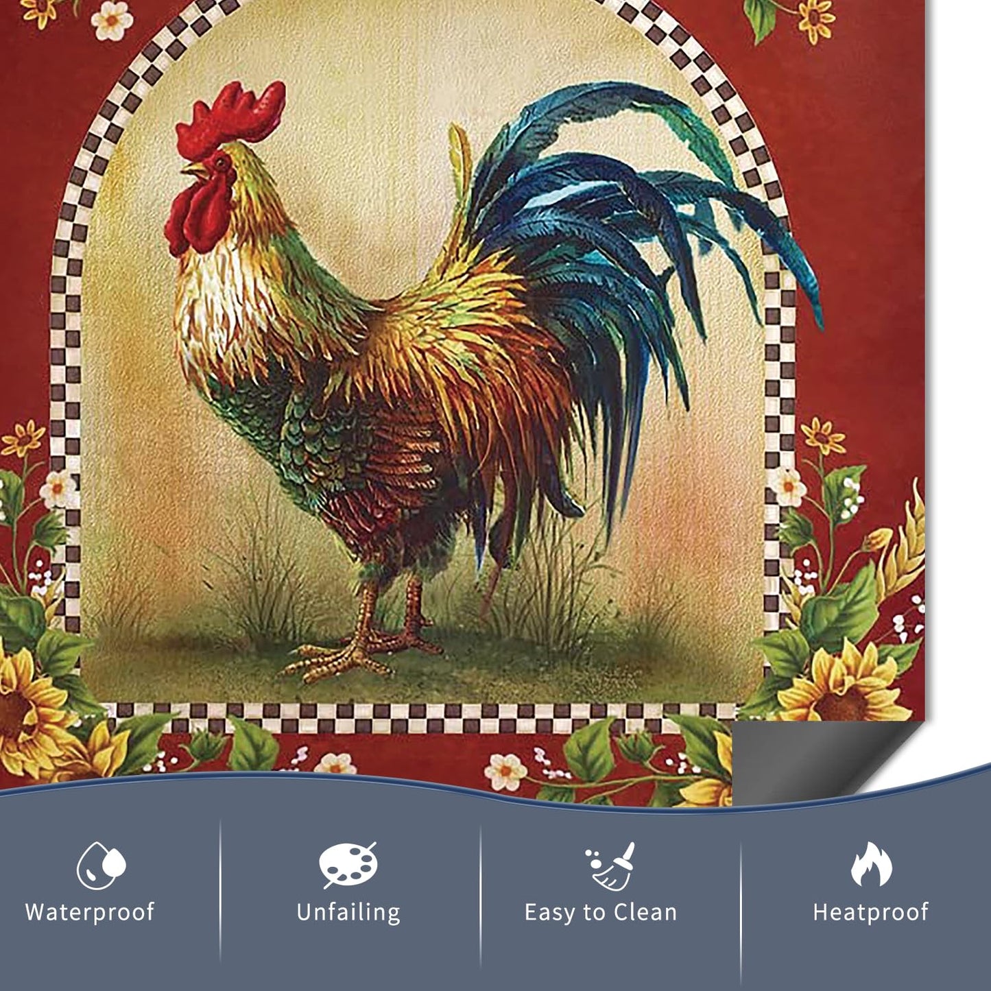 23 W x 26 H inches Dishwasher Cover Decorative Magnet Rooster Kitchen Dishwasher Covers for The Front Dishwasher Door Magnet