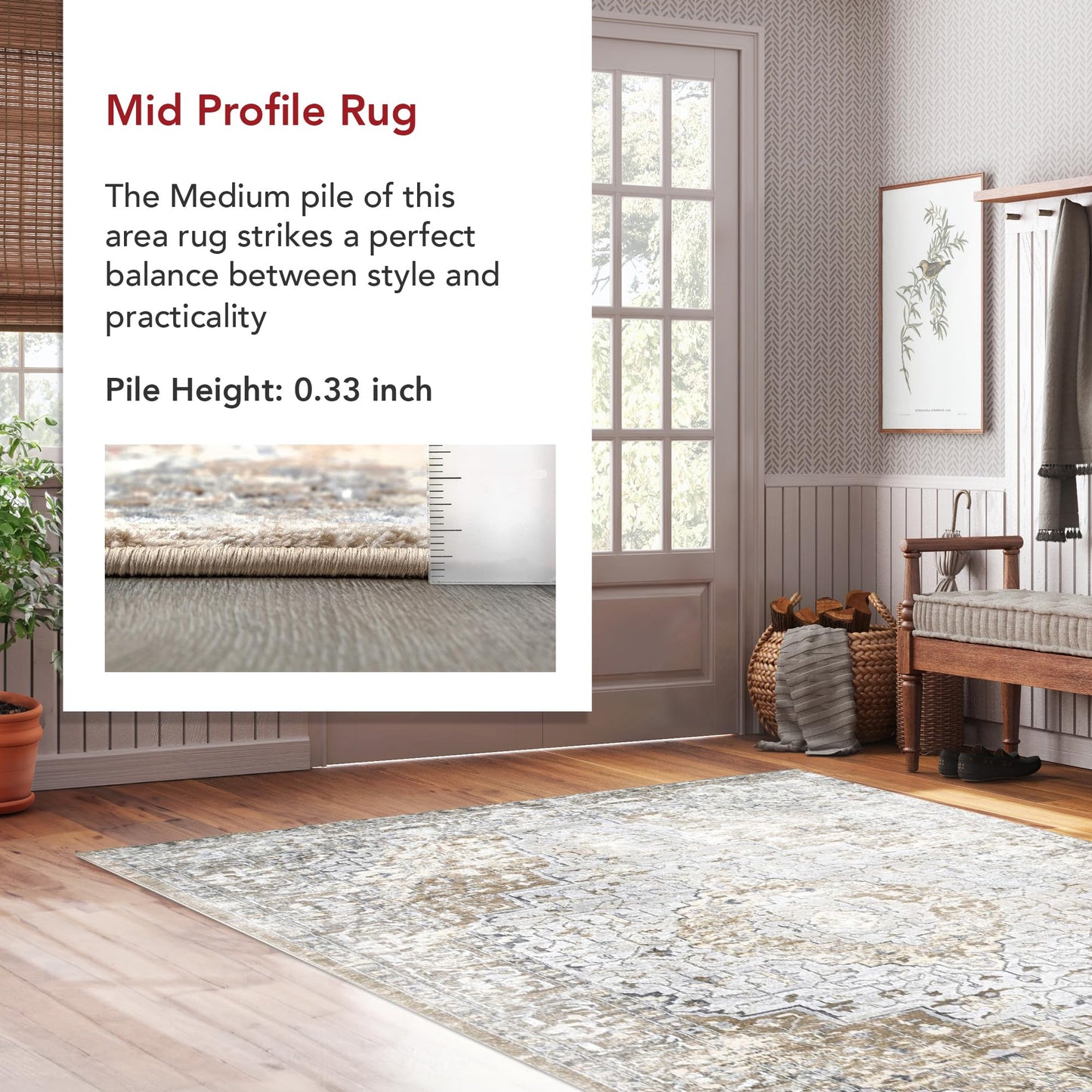 nuLOOM Vintage Medallion Thea Area Rug, 10' x 14', Beige