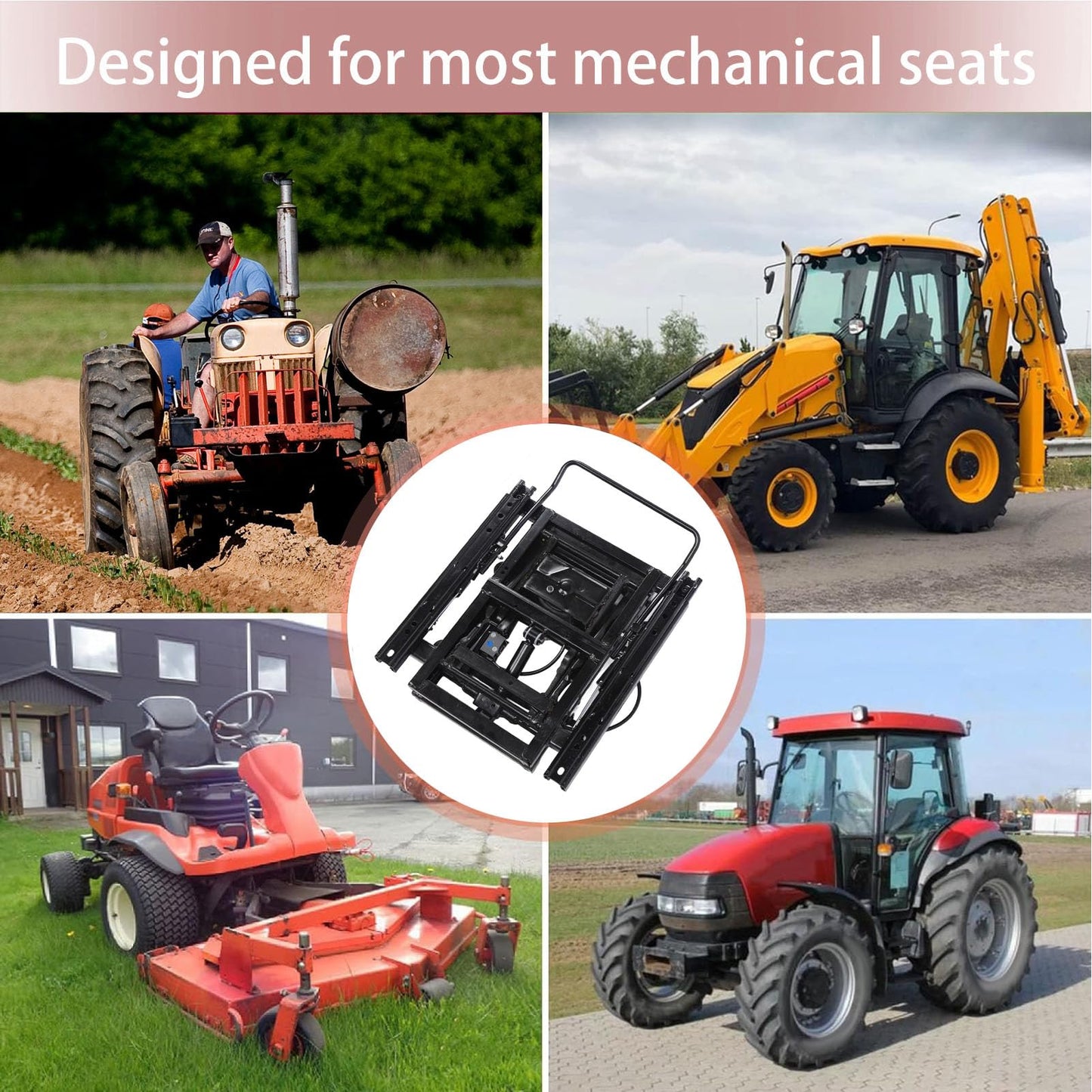 Tissting Heavy Duty Seat Air Suspension Base - Pneumatic Shock Absorbing Suspension Seat Base with Front and Rear Sliding Rails, Reduce Vibration for RV Truck Tractor Construction Vehicles