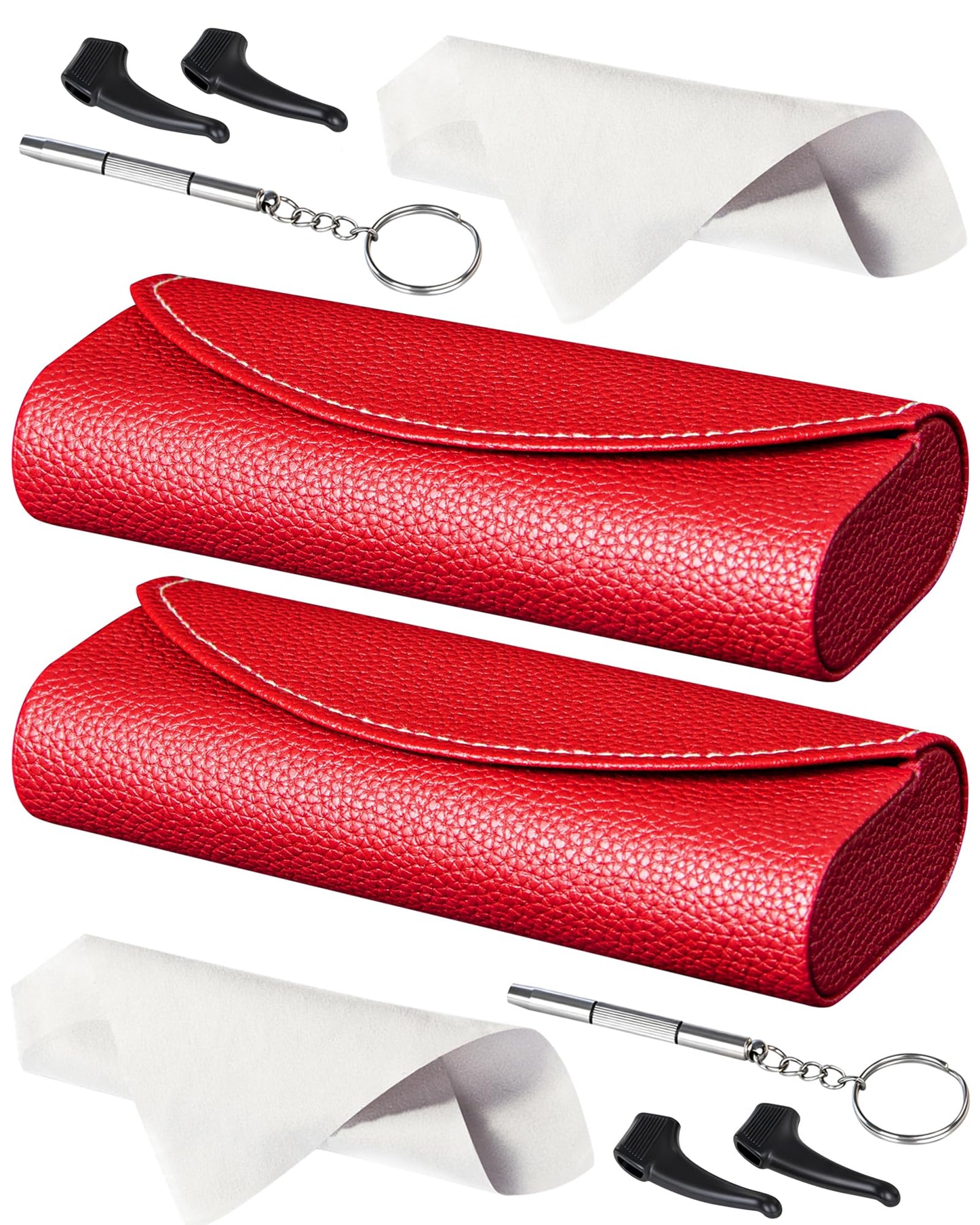 RayLove Ultimate Glasses Case Kit, Hard Shell Sunglasses and Eyeglass Case with Cleaning Cloth, Screwdriver, Ear Hooks