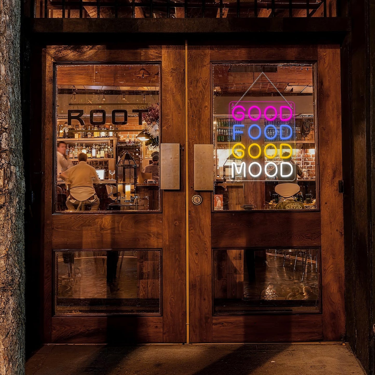 Horseneon Good Food Good Mood Neon LED Sign, Food Neon Signs for Wall Decor, Good Food Good Mood Neon Light with USB Powered for Snack Shop, Restaurant, Fast Food