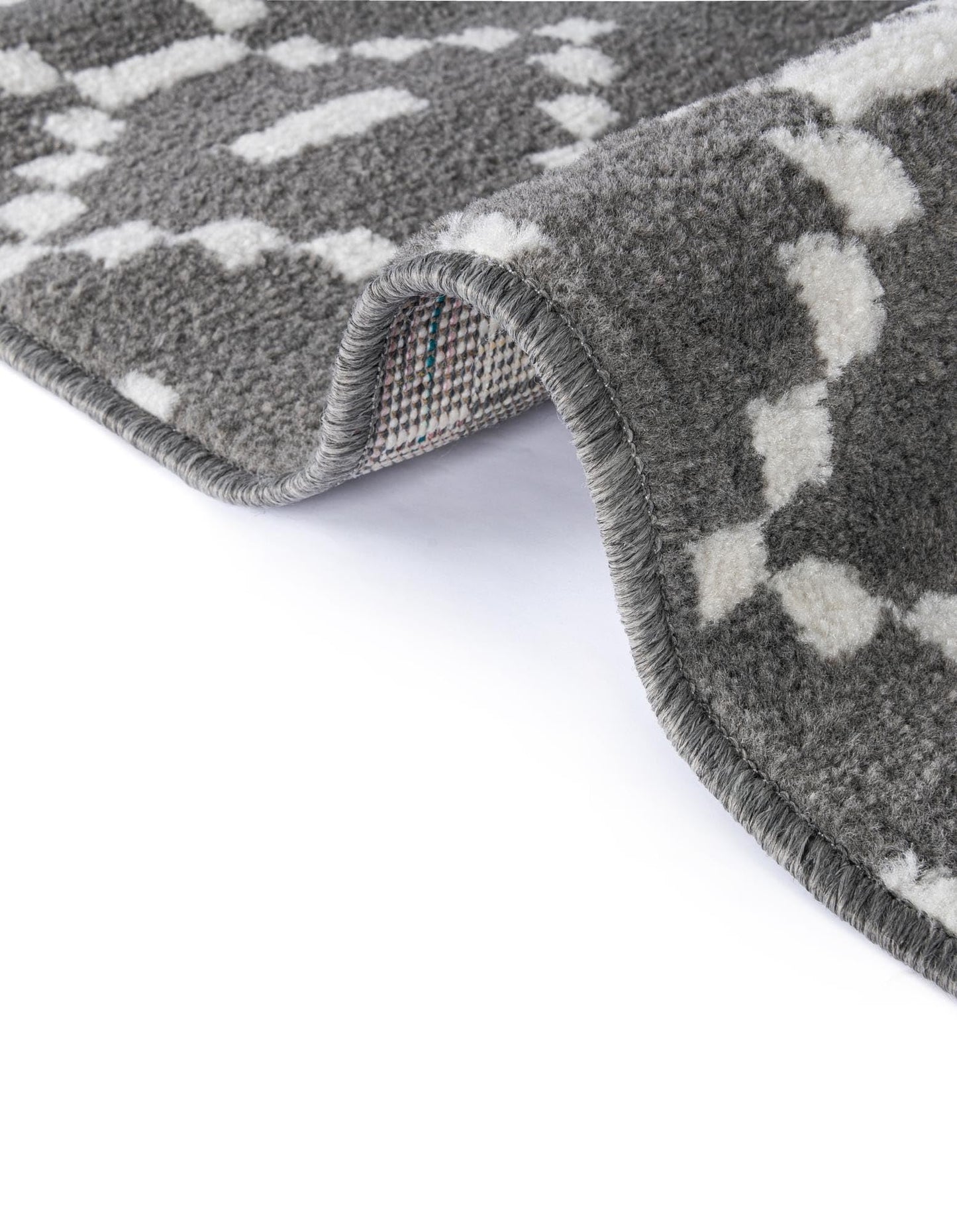 Rugs.com - Oslo Rug – 8 Ft Square Gray Easy-Clean Rug – Modern Geometric Design for Living Rooms, Bedrooms, and Dining Rooms