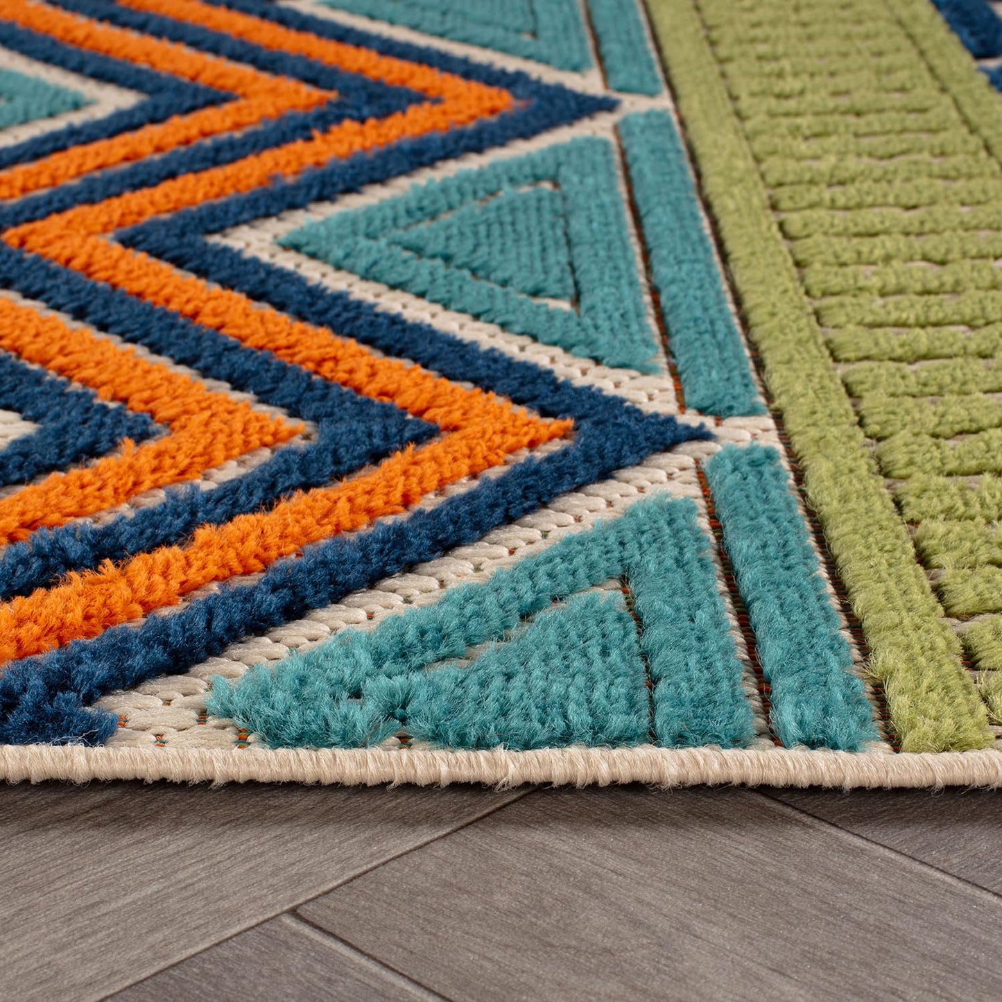 Rugshop Multi Marbella Boho Indoor/Outdoor Square Area Rug for Patio,Dining Nook and Balcony 6'6" x 6'6" Square