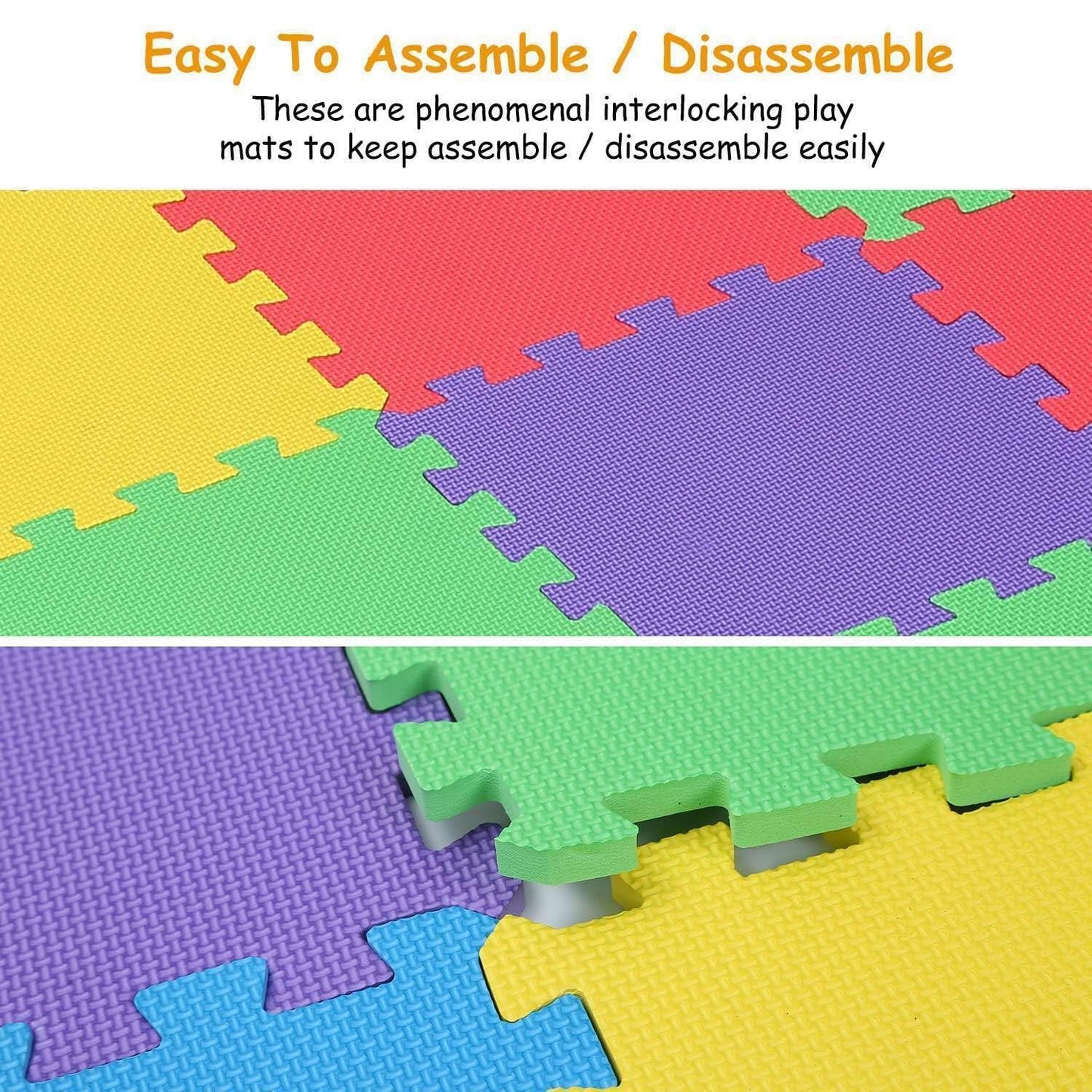 Gym Mats Colorful 20 pcs Floor Mats with Edge Pieces, High-Density EVA Foam Anti-Fatigue Mat