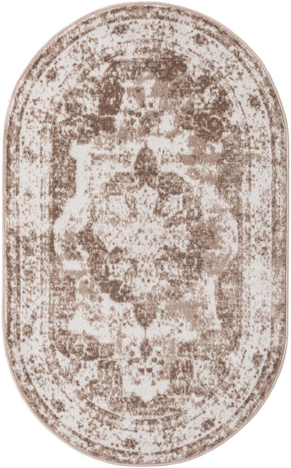 Unique Loom Sofia Collection Area Rug - Salle Garnier (3' 3" x 5' 3" Oval, Beige/ Ivory)