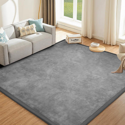 ILPEOD Baby Play Mat for Floor Nursery Rug Muscle Mat Area Rug Playroom Rug 79"x110" Playpen Mat Memory Foam 1.3" Thick Crawling Mat for Babies,Toddlers, Infants, Kids,Grey