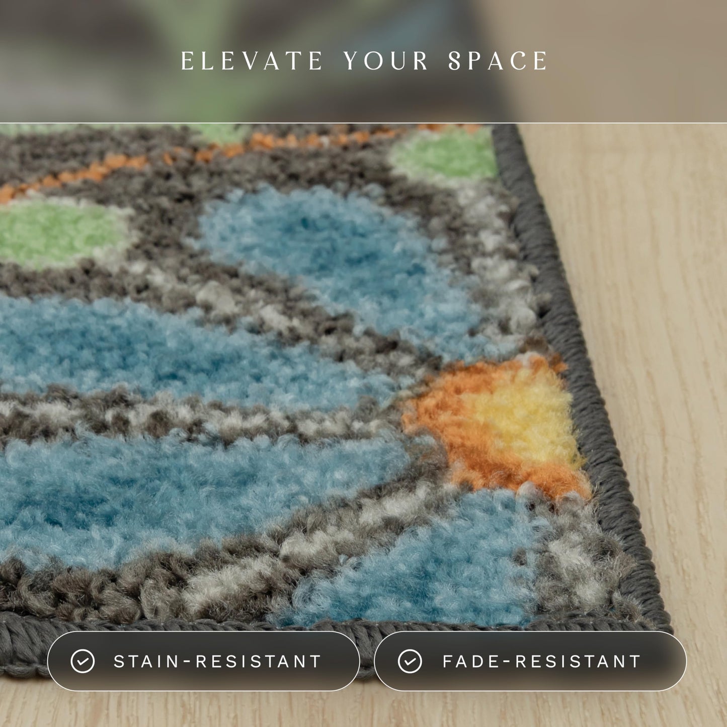 Maples Rugs Reggie Floral Runner Rug - Made in USA - Washable, Non Slip Indoor Carpet for Kitchen, Hallway, and Laundry Room, 2' x 6', Dark Grey