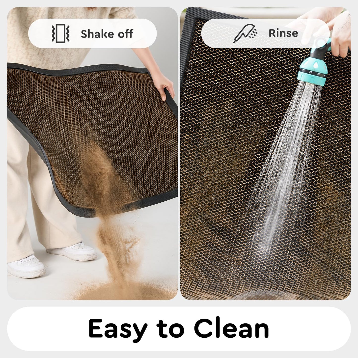 tchdio Front Door Mat Outside Entrance, Dirt Trapper Doormat-Entrance Welcome Matt Durable, Heavy Duty Entry Mat Non Slip Rubber Mats for Outside Stain Resist Door Mats for Entryway, 24"x47" Brown