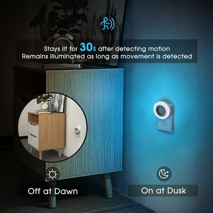 Briignite Motion Sensor Night Light, 4 Pack, Night Lights Plug into Wall, Auto On/Off Motion Activation Nightlight, Energy-Saving 0.6W LED, Daylight White, Ideal for Kids, Bedroom, Bathroom