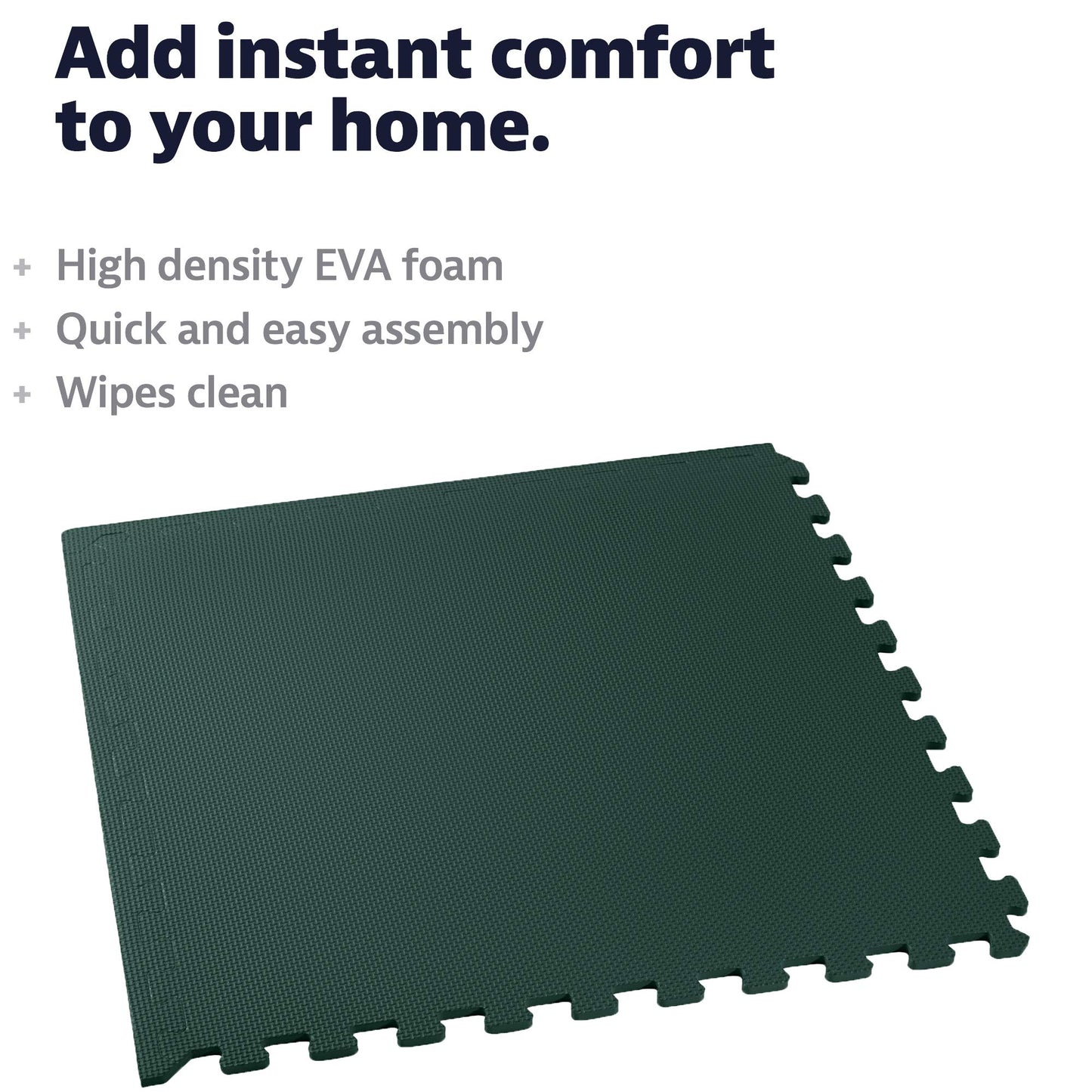 We Sell Mats 1/2" Thick Multipurpose EVA Foam Exercise Floor Mat, Interlocking Tiles, Anti-Fatigue for Home or Gym, 24 in x 24 in, 4 Tiles, Hunter Green