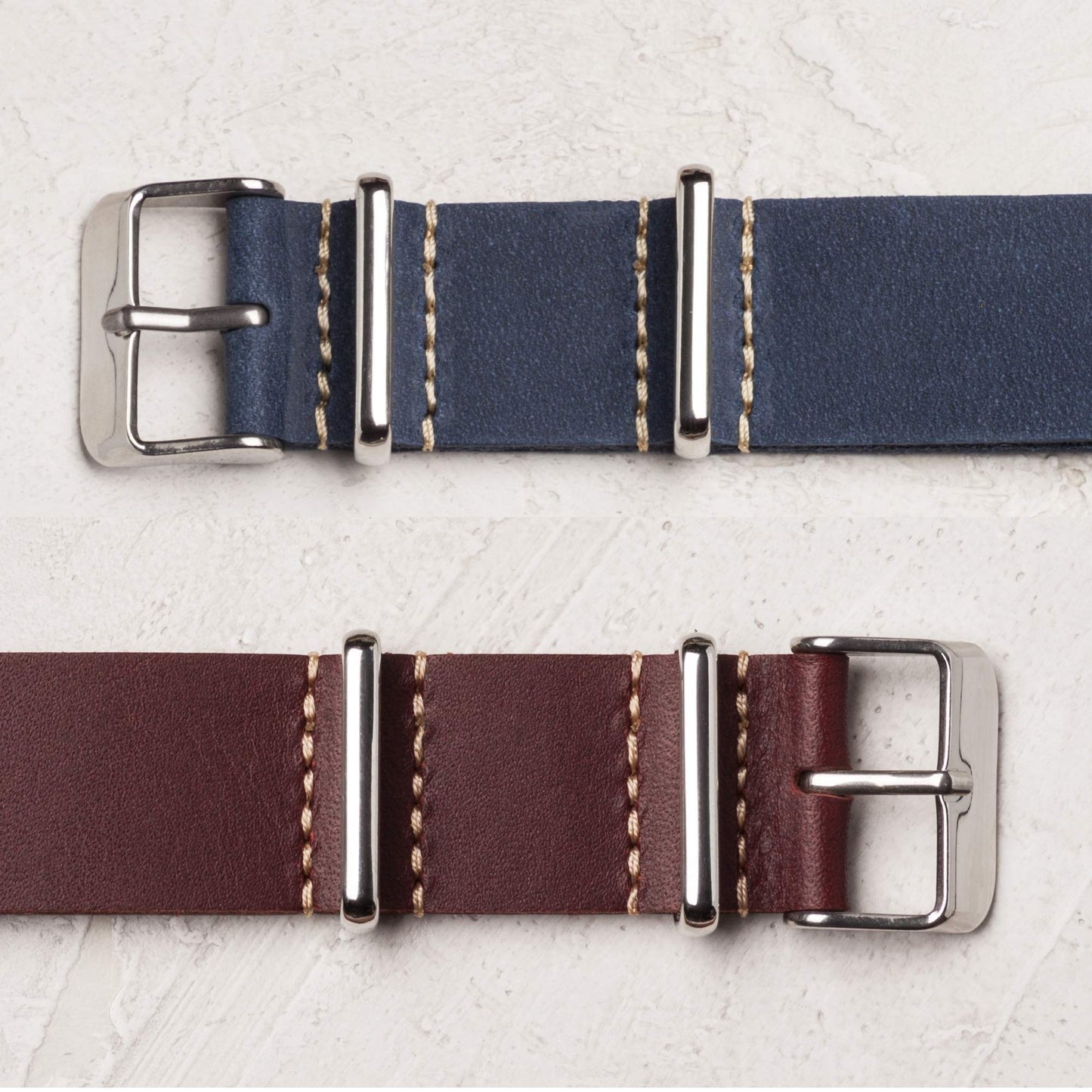 Benchmark Basics Leather Watch Band - Crazy Horse Oiled Leather One-Piece Watch Straps for Men & Women - Choice of Color & Width - 18mm, 20mm, 22mm or 24mm (20mm, Navy Blue)