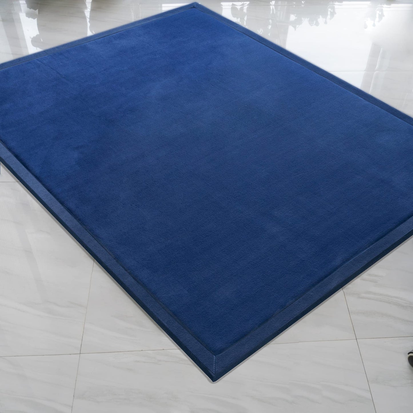 Eanpet Soft Tatami Area Rug Pad Non-Slip Memory Foam Carpet Large Playmats for Kids Crawling Non-Skid Doormats Living Room Bedroom Women Gym Mat (Navy Blue)