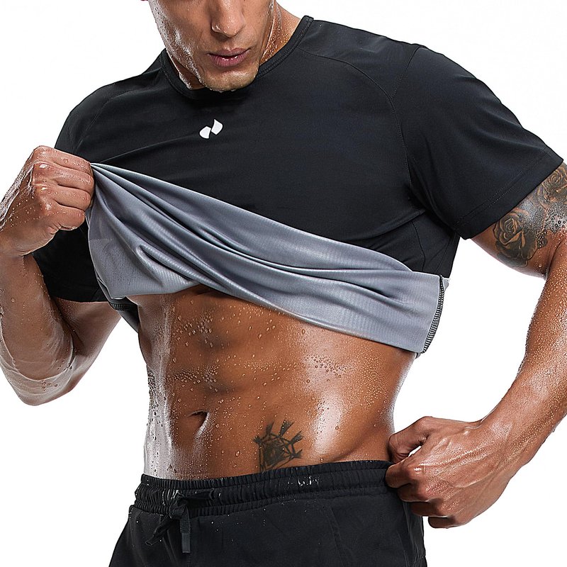HOTSUIT Sauna Shirt for Men Weight Loss Heat Trapping Vest Workout Sweat Suits Fat burning Tops for Gym Exercise Boxing Black XL