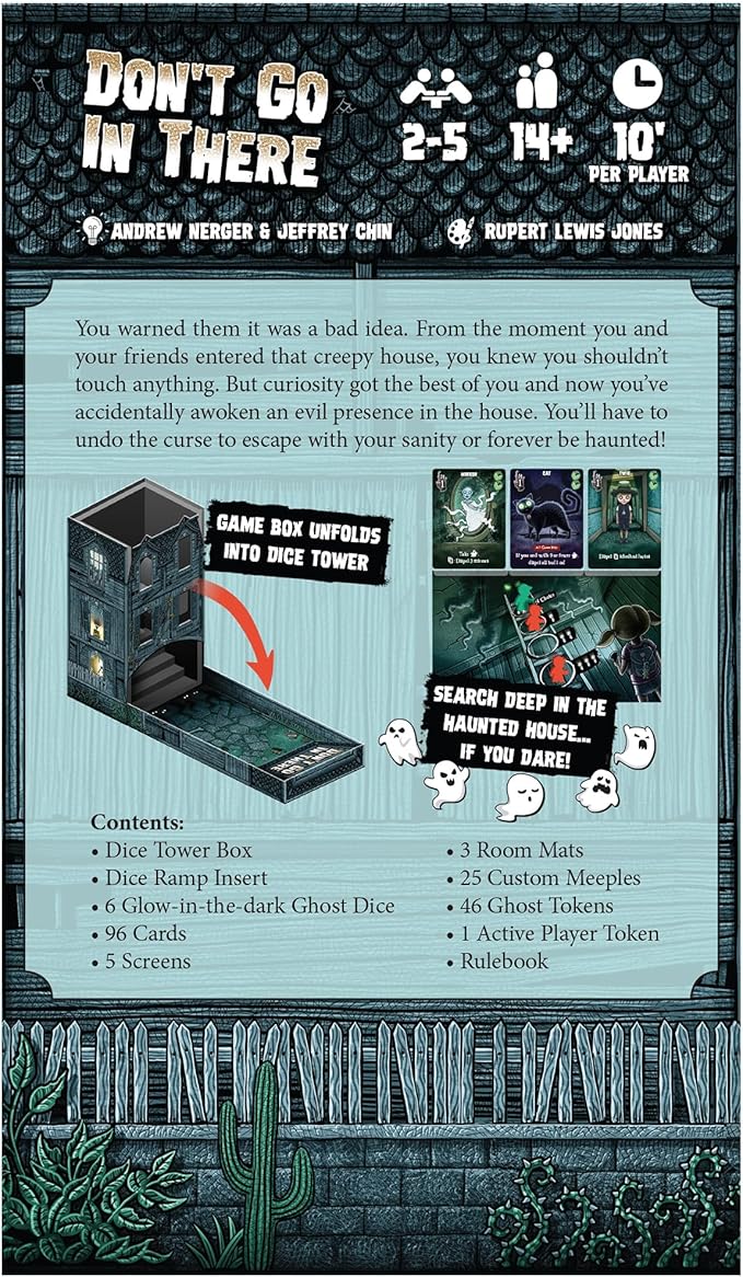 Don't Go in There Board Game - Haunted House Adventure Game Strategy Game for Kids &amp Adults Ages 14+ 2-5 Players 30 Minute Playtime Made by R2i Games